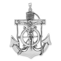Sterling Silver Antiqued Mariner Cross Pendant view 1