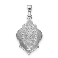 Sterling Silver Platinum-plated Polished Miraculous Blue CZ Pendant view 4
