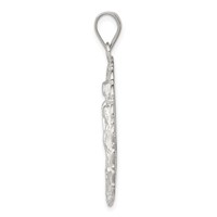 Sterling Silver Polished Religious Ruffled Circle Pendant view 2