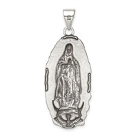 Sterling Silver Antiqued Religious Pendant view 4