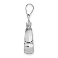 Sterling Silver Rhodium-plated Polished Paw Pendant with Heart Screw Top Ash Holder view 2