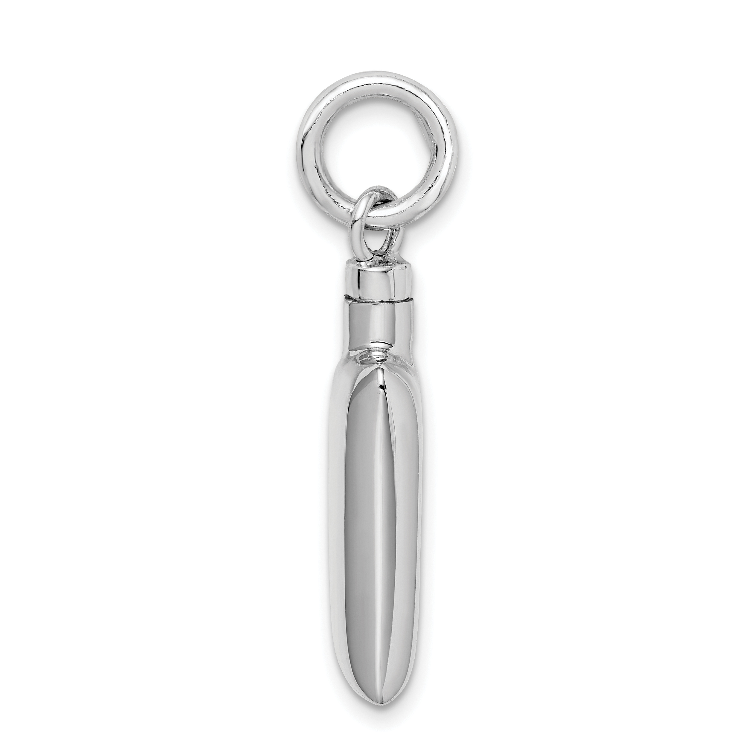 Sterling Silver Rhodium-plated Polished Rectangular Ash Holder Pendant (QC8398)