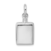 Sterling Silver Rhodium-plated Polished Rectangular Screw Top Ash Holder Pendant view 3