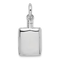 Sterling Silver Rhodium-plated Polished Rectangular Screw Top Ash Holder Pendant view 1