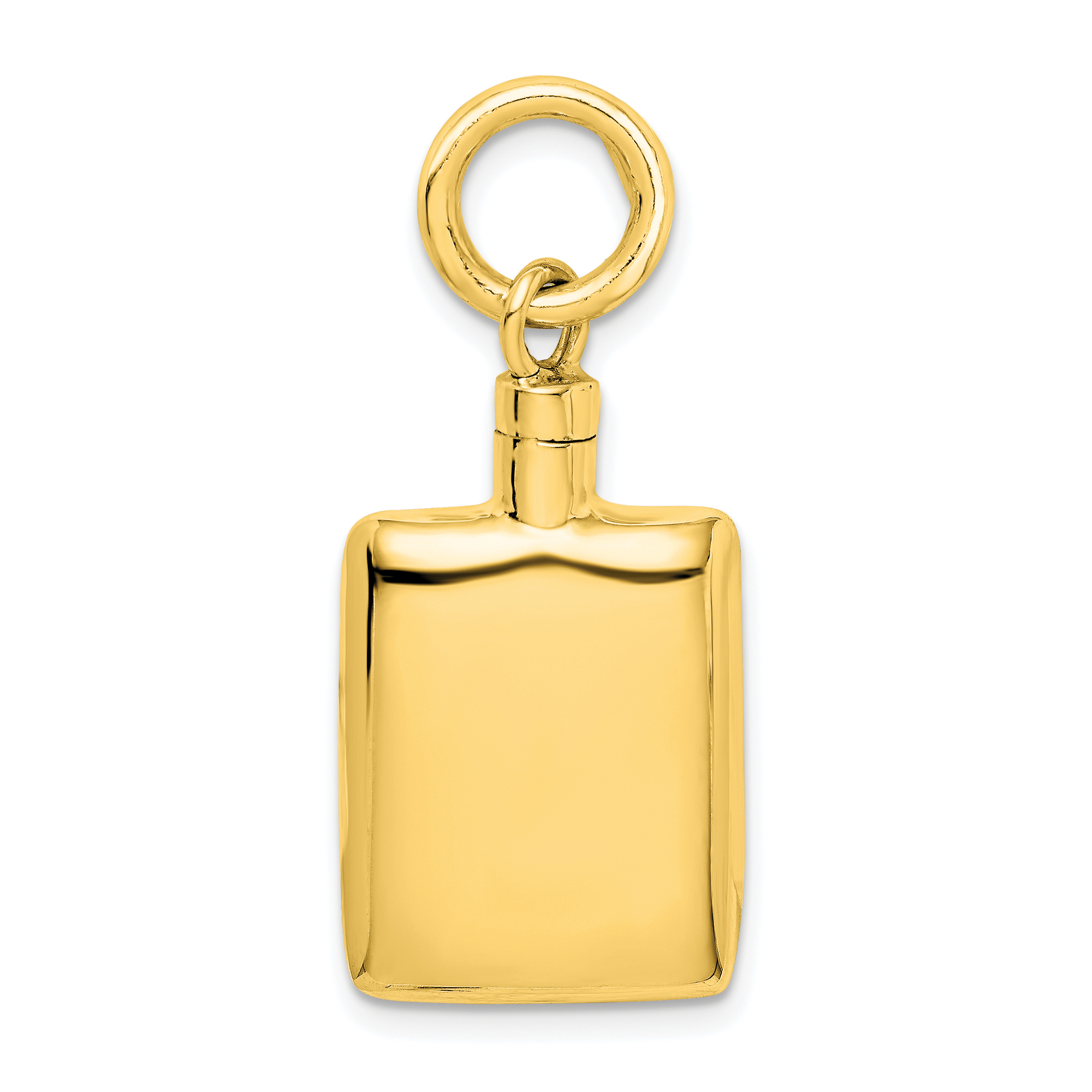 Sterling Silver Gold-tone Polished Rectangular Ash Holder Pendant (QC8398GP)