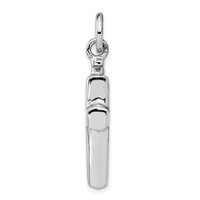 Sterling Silver Rhodium-plated Polished Cross Screw Top Ash Holder Pendant view 2