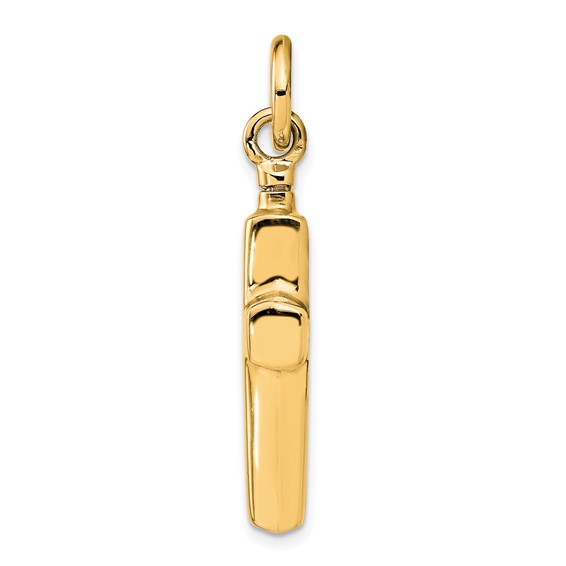 Sterling Silver Gold-tone Polished Cross Ash Holder Pendant