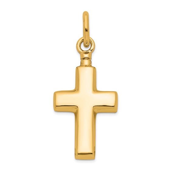 Sterling Silver Gold-tone Polished Cross Ash Holder Pendant