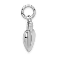 Sterling Silver Rhodium-plated Polished Puffy Heart Screw Top Ash Holder Pendant view 2