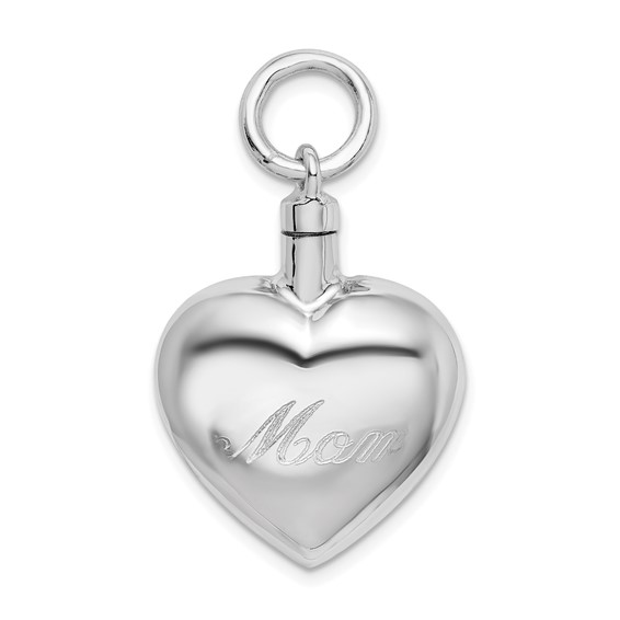 Sterling Silver Heart Ash Holder Pendant