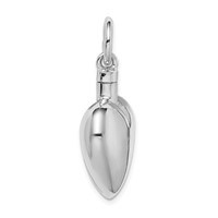Sterling Silver Rhodium-plated Polished Heart Screw Top Ash Holder Pendant view 2