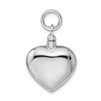 Sterling Silver Rhodium-plated Polished Heart Screw Top Ash Holder Pendant view 3
