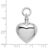 Sterling Silver Rhodium-plated Polished Heart Screw Top Ash Holder Pendant view 4