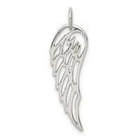 Sterling Silver Polished Angel Wing Charm view 1