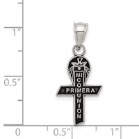 Sterling Silver Antiqued Mi Primera Communion Mini Ribbon Pendant view 3
