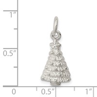 Sterling Silver Polished Christmas Tree Charm view 3