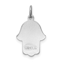 Sterling Silver Platinum-plated Polished Chamseh Hamsa Pendant view 4