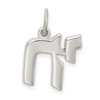 Sterling Silver Polished Chai Life Symbol Charm view 4