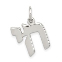 Sterling Silver Polished Chai Life Symbol Charm view 1