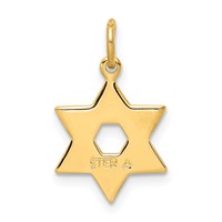 Sterling Silver Gold-tone Engraved Small Jewish Star Pendant view 4