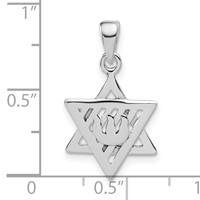 Sterling Silver Antiqued Star of David Pendant view 3
