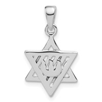 Sterling Silver Antiqued Star of David Pendant view 1