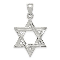 Sterling Silver Polished Star of David Pendant view 1