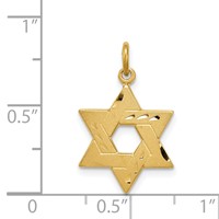 Sterling Silver Gold-tone Engraved Jewish Star Pendant view 3