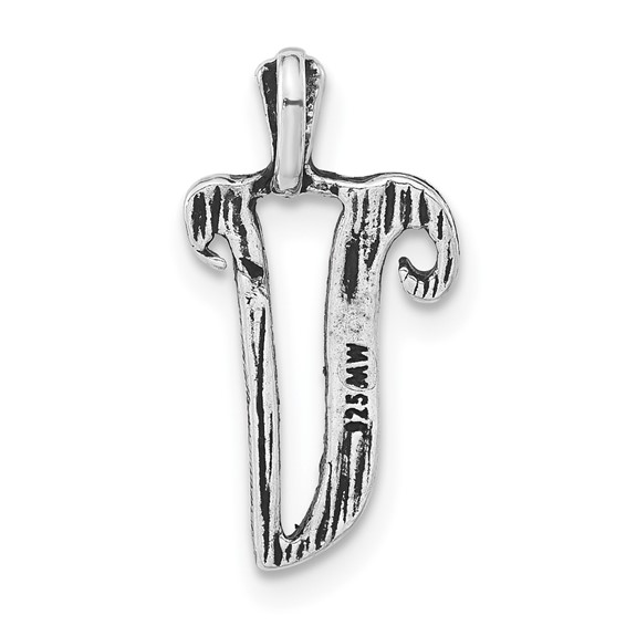 Sterling Silver Antiqued & Textured Letter Chain Slides