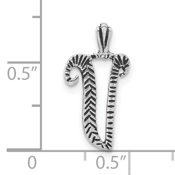 Sterling Silver Antiqued & Textured Letter Chain Slides