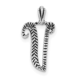 Sterling Silver Antiqued & Textured Letter Chain Slides