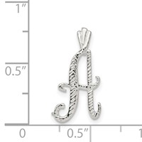 Sterling Silver Polished & Textured Letter a Initial Chain Slide view 3