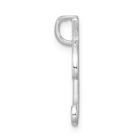 Sterling Silver Polished & Textured Letter B Initial Chain Slide view 2