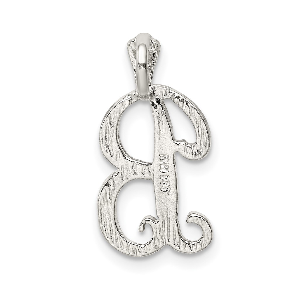Sterling Silver Polished & Textured Letter B Initial Chain Slide (QC8459B)
