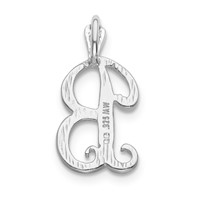Sterling Silver Polished & Textured Letter B Initial Chain Slide view 4