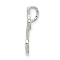 Sterling Silver Polished & Textured Letter C Initial Chain Slide view 2