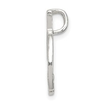 Sterling Silver Polished & Textured Letter D Initial Chain Slide view 2