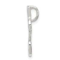Sterling Silver Polished & Textured Letter E Initial Chain Slide view 2