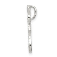 Sterling Silver Polished & Textured Letter F Initial Chain Slide view 2