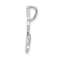Sterling Silver Polished & Textured Letter G Initial Chain Slide view 2