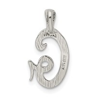 Sterling Silver Polished & Textured Letter G Initial Chain Slide view 3