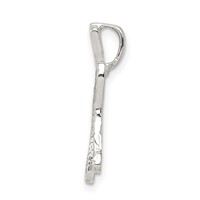 Sterling Silver Polished & Textured Letter H Initial Chain Slide view 2