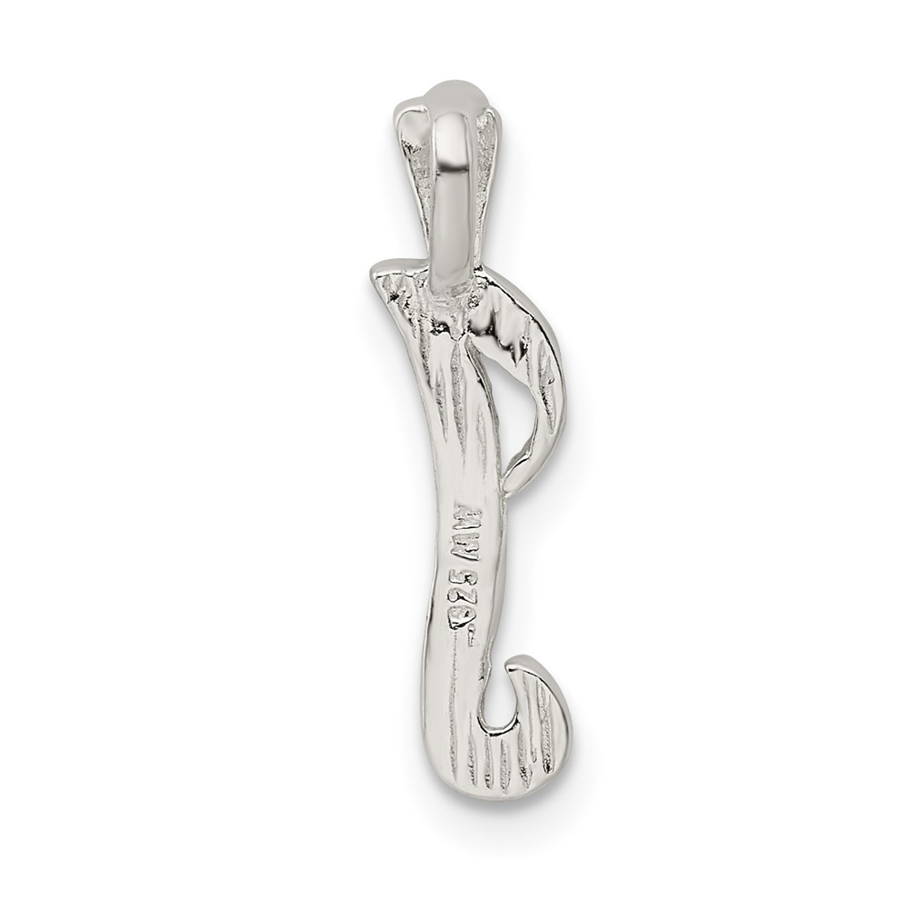 Sterling Silver Polished & Textured Letter I Initial Chain Slide (QC8459I)