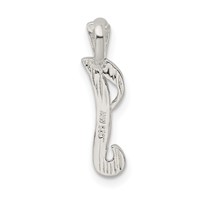Sterling Silver Polished & Textured Letter I Initial Chain Slide view 3