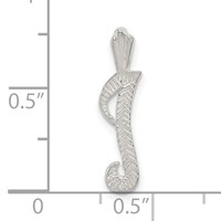 Sterling Silver Polished & Textured Letter I Initial Chain Slide view 4
