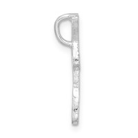 Sterling Silver Polished & Textured Letter J Initial Chain Slide view 2
