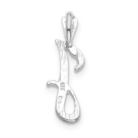 Sterling Silver Polished & Textured Letter J Initial Chain Slide view 3