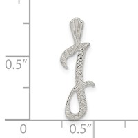 Sterling Silver Polished & Textured Letter J Initial Chain Slide view 4
