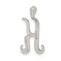 Sterling Silver Polished & Textured Letter K Initial Chain Slide view 3