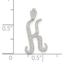 Sterling Silver Polished & Textured Letter K Initial Chain Slide view 4